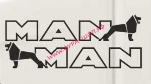 Комплект на кабину "MAN" ,черный, (2шт) (14х66 см) наклейка 20008_0