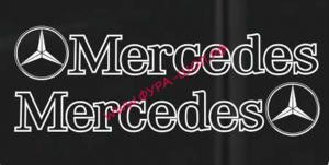 Комплект на кабину "MERCEDES" ,белый, (2шт) (14х66 см) наклейка 20010_0