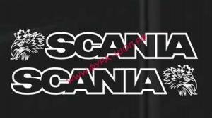 Комплект на кабину "SCANIA" ,белый, (2шт) (14х66 см) наклейка 20014_0