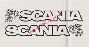 Комплект на кабину "SCANIA" ,черный, (2шт) (14х66 см) наклейка 20013_0