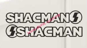 Комплект на кабину "SHACMAN" ,черный, (2шт) (14х66 см) наклейка 20016_0