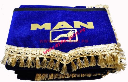Комплект штор MAN TGA XXL (лобовое 100 см спальник 1,8 см ламбрекен 2,2 см лобового и спальника) 8 предметов ткань флок ман