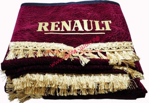 Комплект штор RENAULT  (лобовое / спальник / ламбрекен лобового и спальника/) 8 предметов ткань флок рено