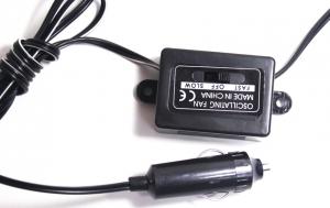 Вентилятор  "8" (21 см.) 12 V с регулятором (прищепка)