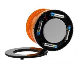 Маяк автономный 4*1,5 В/ 72 LED(желтый) магнит d140 h120mm (без батареек) KR-4069