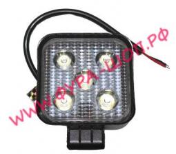 Фара противотуманная 5 светодиодов 15W 10-30V квадратная 80*80 