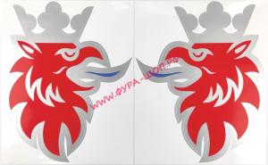 наклейка "Эмблема SCANIA" наружная (25х30 см) серебряный + красный + синий 05710