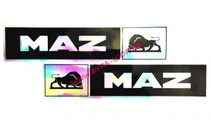 Наклейка "Эмблема MAZ" (9х41см) комплект на 2 стороны 08502