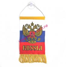 Вымпел "RUSSIA-флаг" (бахрома)8.5х12 см