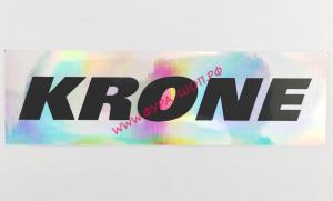 Наклейка Эмблема KRONE (9х31см) серебряный фон 08484