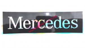 Наклейка Эмблема MERCEDES (9х31см) чёрный фон 1шт 08473