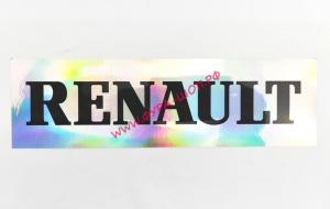 Наклейка Эмблема RENAULT (9х31см) серебряный фон 1шт