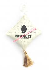 Подвеска "подушка"с логотипом RENAULT экокожа на присоске 8х8 см