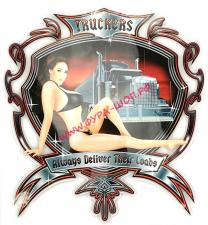 Наклейка "Девушка TRUCKERS" (32х35см), полноцветная 07371