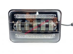 Фара противотуманная прямоугольная LED 12-24V 5 линз + ходовые огни КА-048-04 white кт