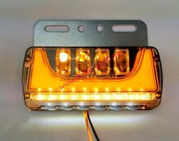 Габарит LED NEON желтый 12-24V с кронштейном бегущий поворот 140х65х20мм MS-A034_1