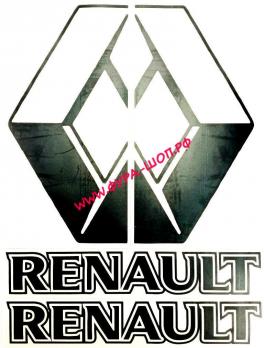 НАКЛЕЙКА (ВЫРЕЗНАЯ) "RENAULT" (45Х33 СМ) КОМПЛЕКТ НА ДВЕ СТОРОНЫ ЧЕРНЫЙ 08747
