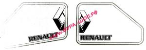 НАКЛЕЙКА (ВЫРЕЗНАЯ) "RENAULT" (45Х33 СМ) КОМПЛЕКТ НА ДВЕ СТОРОНЫ БЕЛЫЙ 08736_1