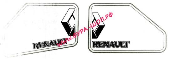 НАКЛЕЙКА (ВЫРЕЗНАЯ) "RENAULT" (45Х33 СМ) КОМПЛЕКТ НА ДВЕ СТОРОНЫ БЕЛЫЙ 08736