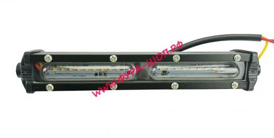 ФАРА П/Т УНИВЕРСАЛЬНАЯ ПРЯМОУГОЛЬНАЯ 18 SMD/+ СТРОБОСКОП 180*25*45 ММ 12-24В HY-1882