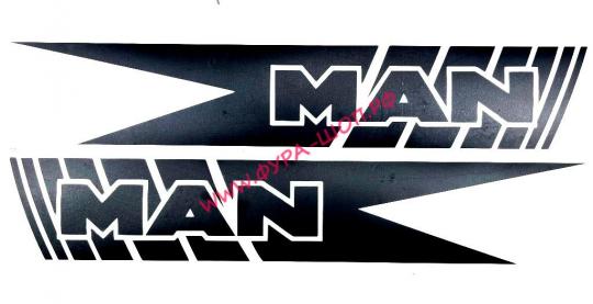 Наклейки (вырезанная) Брызги "MAN" (9 х 50 см) чёрный
