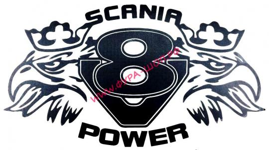 Наклейки (вырезанная) "SCANIA POWER" ( 19,5 х35см ) черный