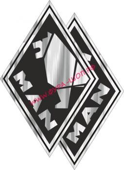Наклейка Эмблема MAN (16х25см) комплект на 2 стороны РОМБ 08899