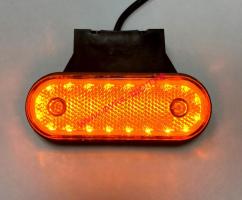 Габарит светодиодный 12V желтый на кронштейне овальный диоды по кругу_0