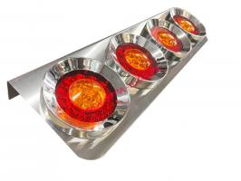 Фонарь задний ХРОМ 4-х сек круглые светодиодный LED (24V) 67х20х4см_1