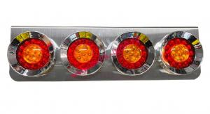 Фонарь задний ХРОМ 4-х сек круглые светодиодный LED (24V) 67х20х4см_0