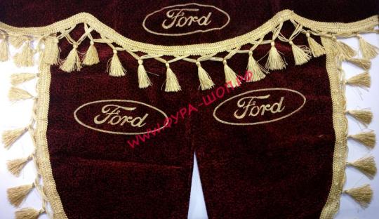 Акция! Ламбрикен двухсторонний + боковушка (FORD.) красный (флок) 2,2м за 2000 руб. купить в Москве.